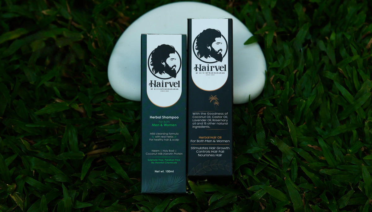Hairvel Herbal Hair Oil (100ml) + Shampoo (100ml) Nature's Best Hair Care Combo