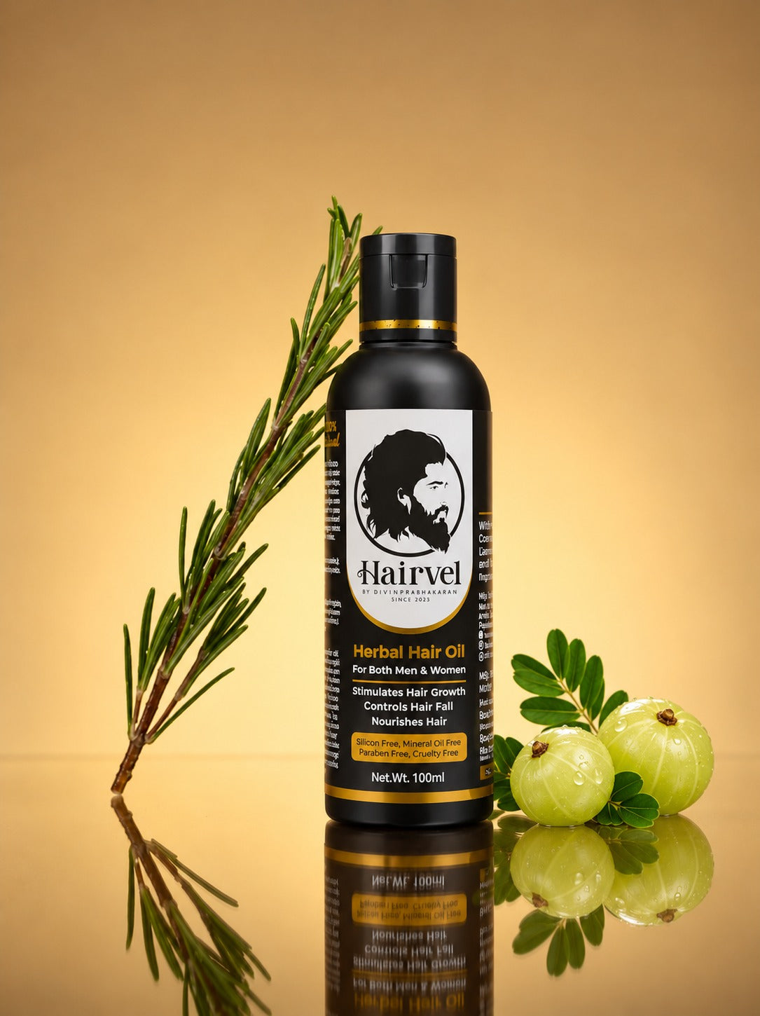 Hairvel Herbal Hair Oil (100ml) + Shampoo (100ml) Nature's Best Hair Care Combo